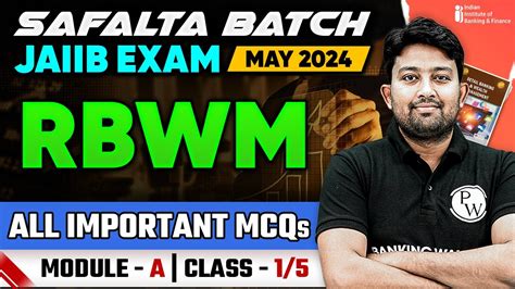 Jaiib Rbwm Module A Class Important Mcq Jaiib May