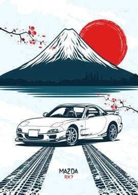 Mazda RX7 Poster Picture Metal Print Paint By Faissal Thomas