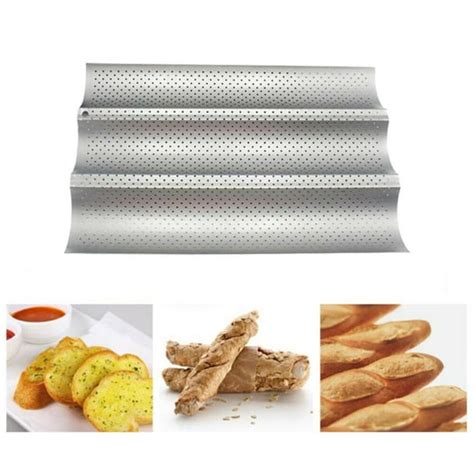 Nonstick Perforated Baguette Pan, French Bread Baguette Pans for Oven ...