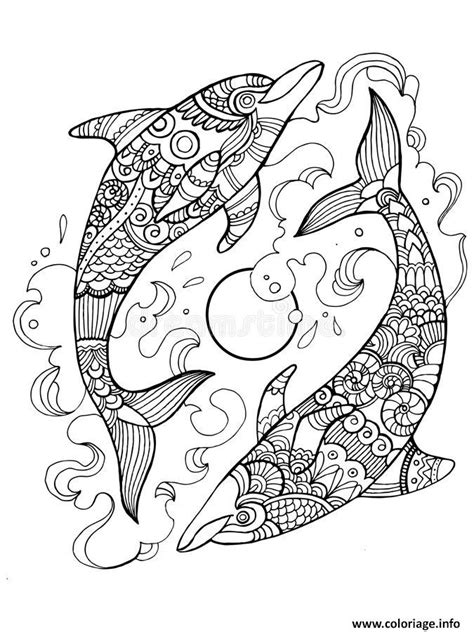 Coloriage Dauphin Mandala Adulte Relax Dessin Dauphin à imprimer