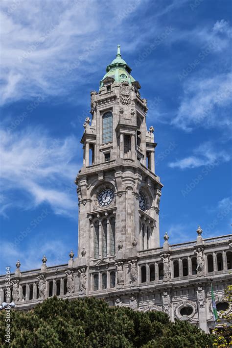 View Of 70m High Tower With A Carillon Clock At City Hall Building