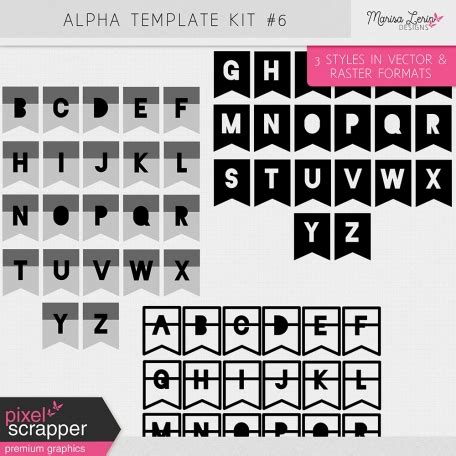 Alpha Template Kit 6 By Marisa Lerin Graphics Kit DigitalScrapbook