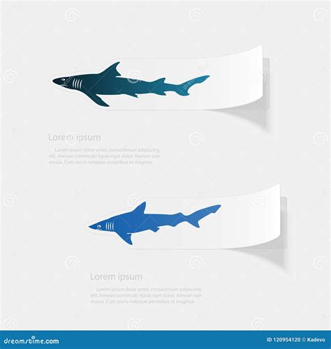 Shark 2d Flat Cartoon Sticker 283258898