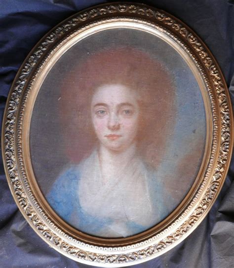 Proantic Portrait De Femme Ovale D Epoque Louis Xvi Pastel Toile Du X