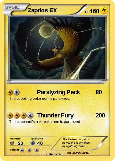 Pokémon Zapdos Ex 90 90 Paralyzing Peck My Pokemon Card