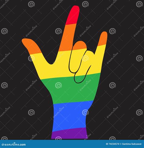 Hand Holding Heart Rainbow Flag Lgbt Symbol Vector Stock Vector