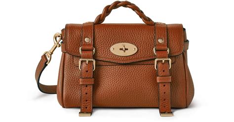 Mulberry Leather Mini Alexa In Chestnut Heavy Grain In Brown Lyst Uk