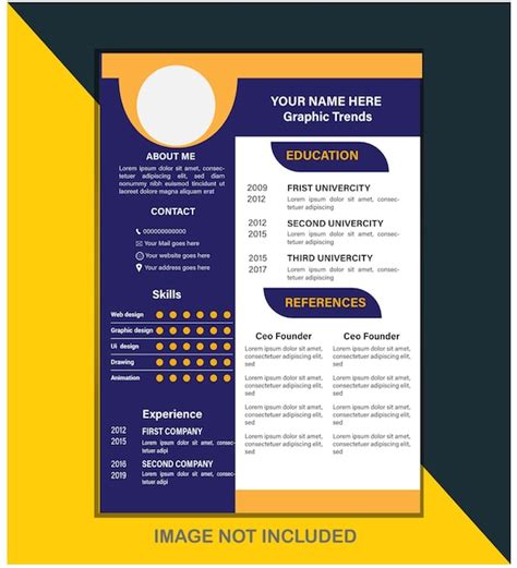 Un Modèle De Curriculum Vitae Professionnel élégant Avec Un Design