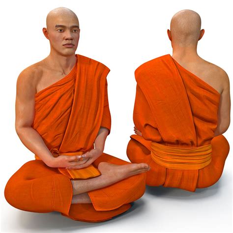 Buddhist Monk Seated Meditation Pose 3D Model $149 - .max .3ds .obj ...