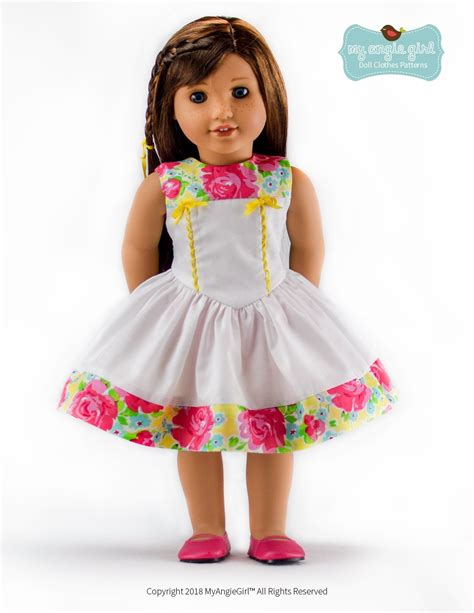 My Angie Girl The Lovely V-Waist Dress Doll Clothes Pattern 18 inch