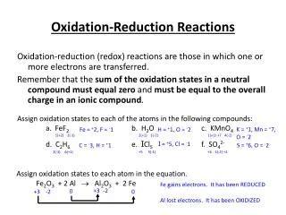 PPT Oxidation Reduction Reactions PowerPoint Presentation Free