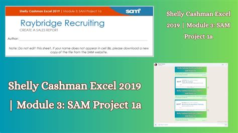 Shelly Cashman Excel 2019 Module 3 Sam Project 1a Shellycashmanexcel2019 Module3