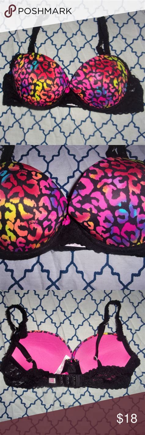 Victorias Secret Pink Leopard Push Up Bra 34b Pink Leopard Pink Leopard Print Victoria S