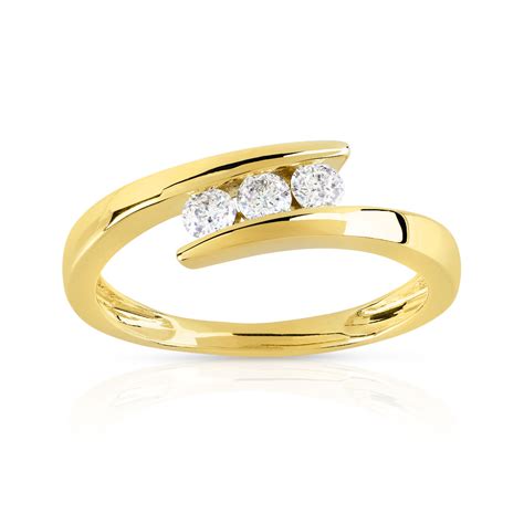 Bague Or Jaune Trilogie Diamants Maty