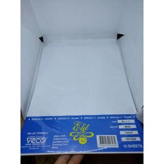 Veco Elit Vellum Paper Board Gsm By Sheets Color White Shopee