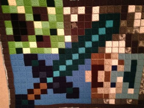 Minecraft Pixel Afghan Afghan Minecraft Blanket