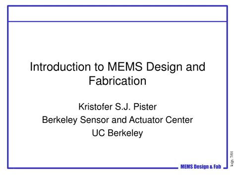 Ppt Introduction To Mems Design And Fabrication Powerpoint