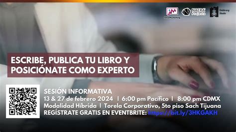 Participa en la Sesión Informativa Híbrida Escribe Publica tu Libro y