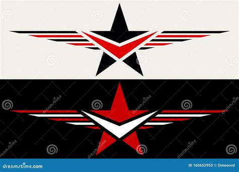 Winged Military Star Armee Chevron Zeichen Symbol Logo Und Abzeichen