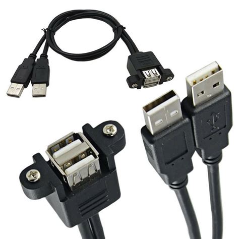 Cable De Extension Alargador Doble USB 2 0 Macho A Doble USB Hembra De