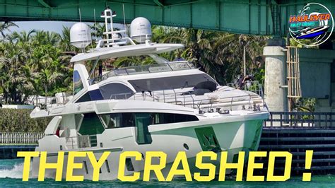 Yacht Crashes At Haulover Inlet Bridge Under Inspection Youtube