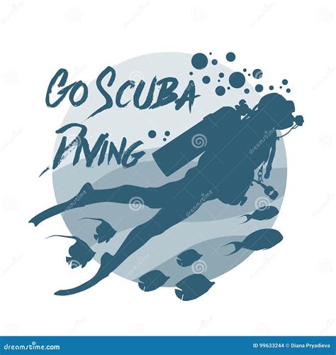 Scuba Diving Logo Vector Logotype Or Badge For Diving Center Stock