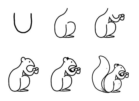 How to draw A simple squirrel step by step - Drawing Photos