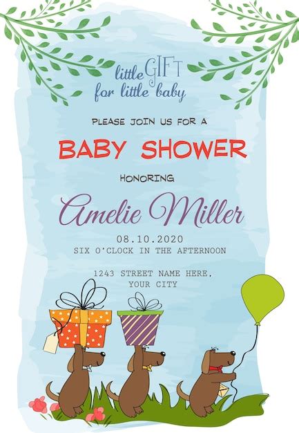 Premium Vector Lovely Baby Shower Card