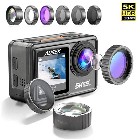 2023 НОВАЯ экшн-камера 5K 4K 60FPS EIS со сменным объективом 48MP Zoom ...