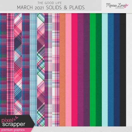 The Good Life March 2021 Plaids Solids Kit By Marisa Lerin Graphics