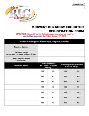 Fillable Online Exhibitor Registration Form Pdf Keystone BIG Show