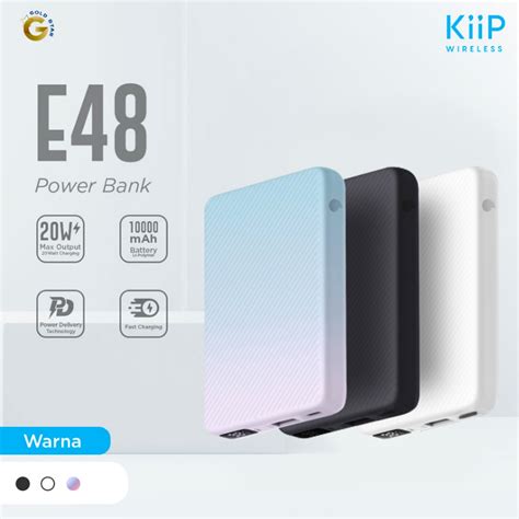 Jual KiiP Power Bank E48 Fast Charging 20W Type C PD Quick Charge