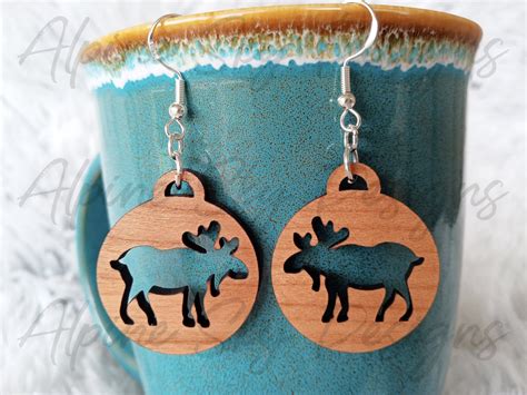 Moose Earrings Svg For Glowforge Glowforge Earring Files Etsy