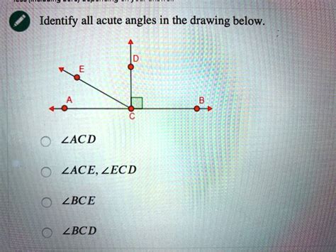 Solved Identify All Acute Angles In The Drawing Below Lacd Lace Lecd