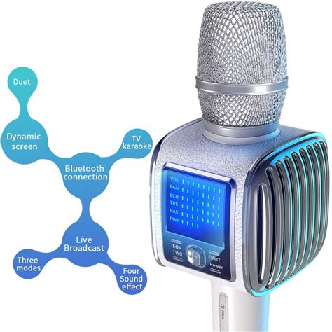 TOSING G6 - премиальный блютус-микрофон для караоке, Led индикация ...