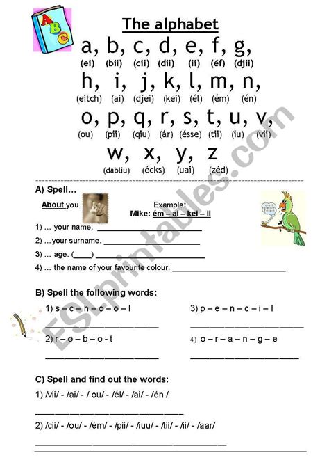 Spelling Abc Esl Worksheet By Em Ft