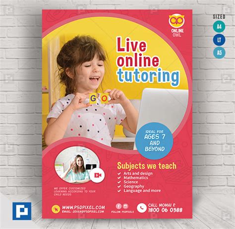 E Learning Tutorial Flyer Psdpixel