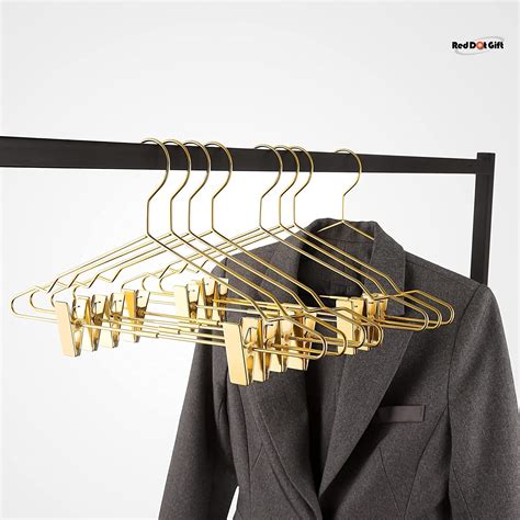 Golden Color Metal Hangers & Clips 16.8 Inch Plated Metal Hanger for ...