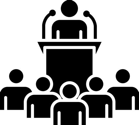 Conference Or Lecture Icon In Flat Style Vector Art At Vecteezy