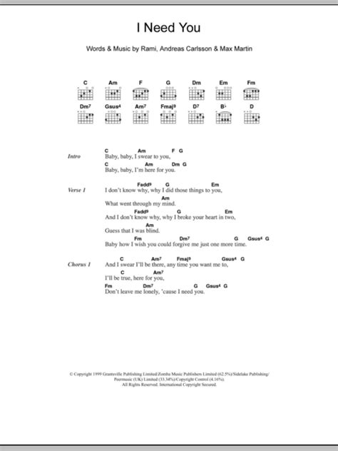 I Need You by Westlife - Guitar Chords/Lyrics - Guitar Instructor