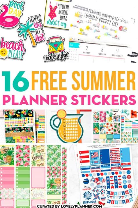 Free Printable Summer Planner Stickers Ausdruckbare The Polka Dot