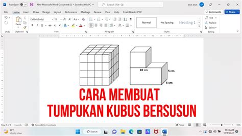 Cara Membuat Tumpukan Kubus Bersusun Di Word Youtube