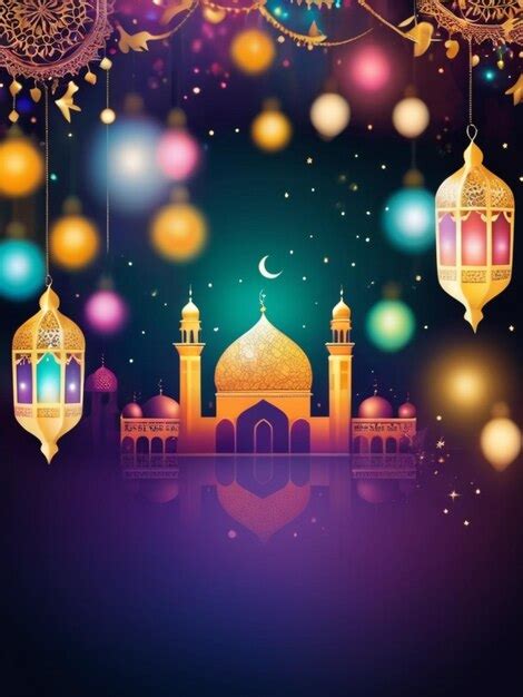 Premium Photo Eid Celebration With Colorful Lights