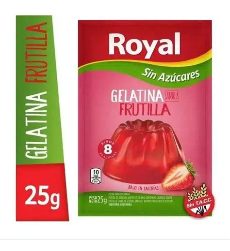 Royal Gelatina Frutilla Light Rinde Box Unidades Sin Tacc Gr