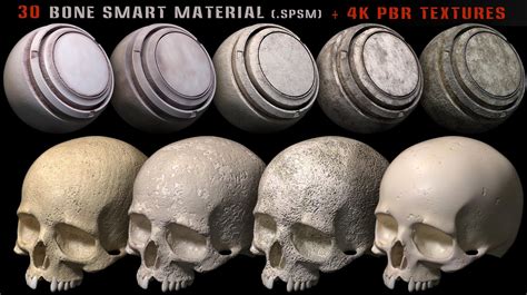 Artstation 30 Bone Smart Material 4k Pbr Textures Vol 8 Game Assets