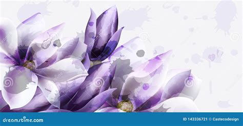 Vetor Roxo Da Aquarela Das Flores O Convite Bonito Do Casamento Cerim