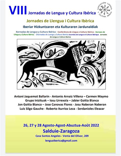 Viii Jornadas De Lengua Y Cultura Ib Rica De Agosto Zaragoza