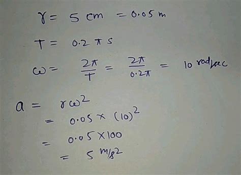 A Particle Moves In A Circle Of Radius 5 Cm With Constant Speed And Time Period 02 Pi S The