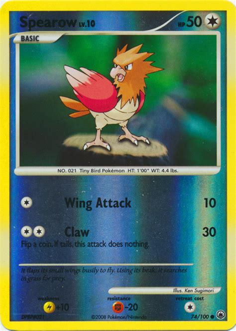 Pok Mon Diamond Pearl Majestic Dawn Card Spearow Parallel Reverse