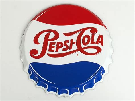 Pepsi-Cola Bottle Cap Sign | Great logos, Beer prints, Logos